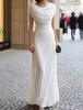 Europäische und amerikanische Mode schlankes Temperament Faltenkragen plissiertes langes Kleid Kleid