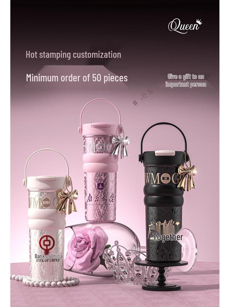 Women's Large Capacity Insulated Fruit Tea Cup with Ceramic Liner