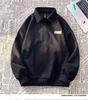 Men's Casual Loose Long Sleeve Polo Hoodie - Trendy Spring/Autumn Lapel Jacquard Top for Couples