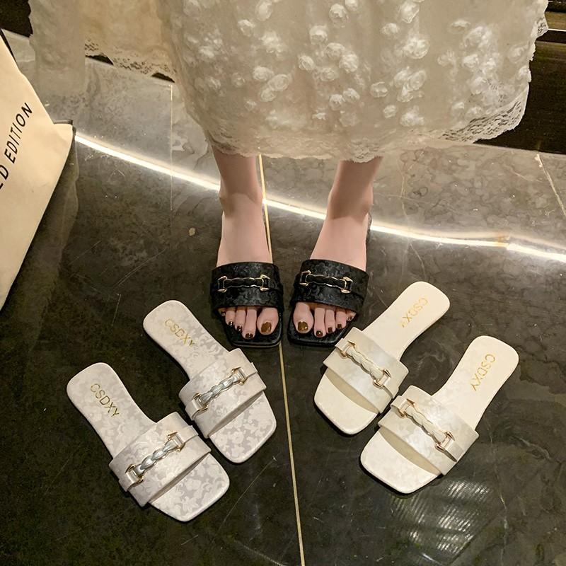 Luxury Summer Slippers for Women Flat Outdoor Trendy Beach Sandals Women's Flip Flops Brand Design Slippers for Women Plus Size
