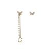 French Retro Zircon Butterfly Pearl Tassel Ear Clip: Versatile Niche Earrings