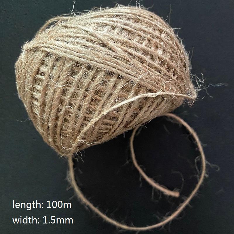 30-100m Hemp Cords String Twine Jute Rope Twisted Hessian Ribbon Wedding Birthday Christmas Party Gift Wrap Ribbons DIY Supplies