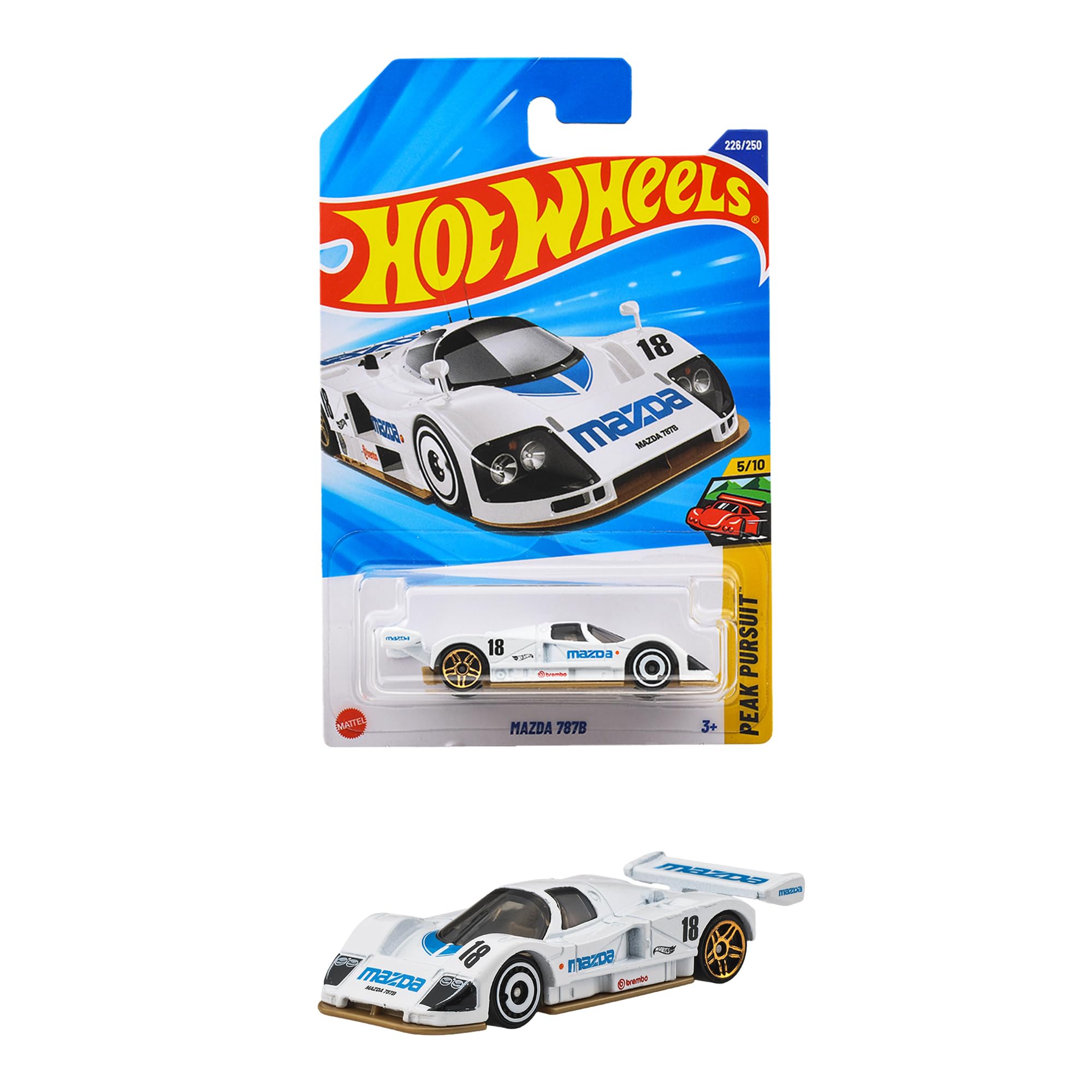 Hot Wheels Mazda 787B Basic Car Toy Mini Vehicle White JFN49 Ages 3 and Up