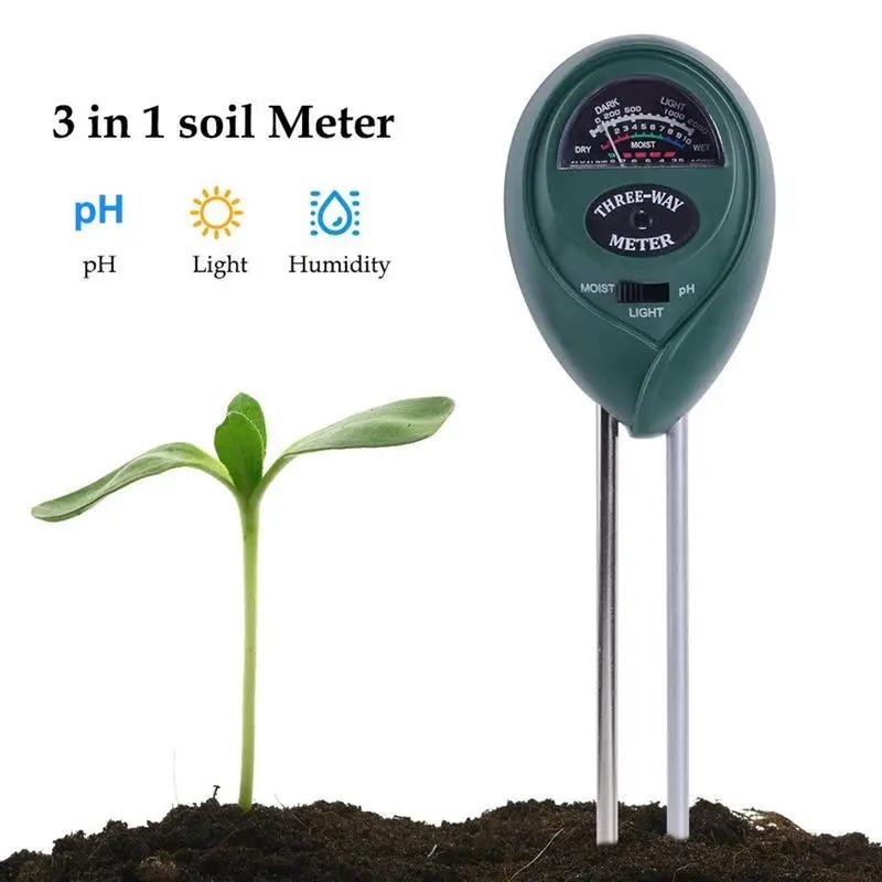 3 in 1 Soil PH Water Moisture Meter Acidity Humidity Sunlight Garden Plants Flowers Moist Tester Instrument Tool