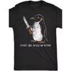 Flying Has Never Been A Choice. Penguin Street Style Printed Men's T-shirt, Summer New Style, Unisex