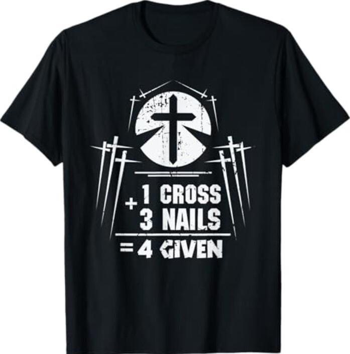 New Jesus Appreciation Nails Cross Forgiveness Christ T-Shirt M
