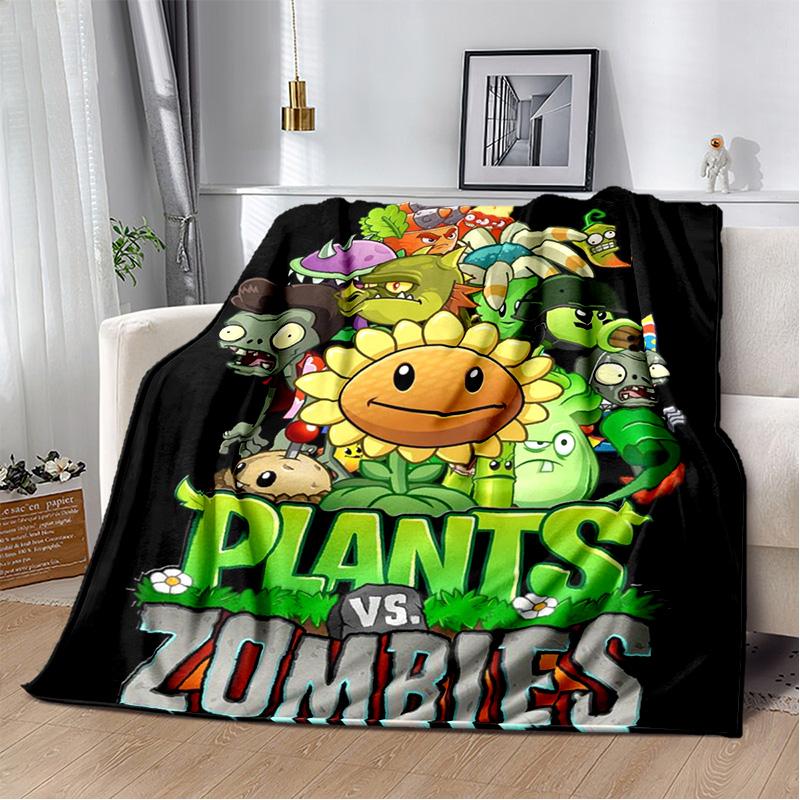 P-Plants vs. Z-Zombies Game Blanket Sofa Office Nap Peashooter Blanket Student Dormitory Bed Cover Customizable