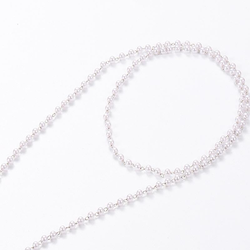 

1meter 3-8mm Black Imitation Pearl Beaded Chain DIY Copper Necklace Chains Accessories for Jewelry Making Components Handmade 4mm
