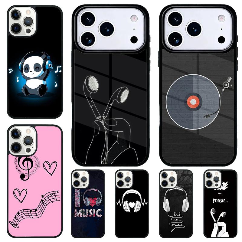 Minimalist Music Lover Shockproof Phone Case for iPhone 17 Air 16e 15 11 12 14 13 Pro Max Cover Coque