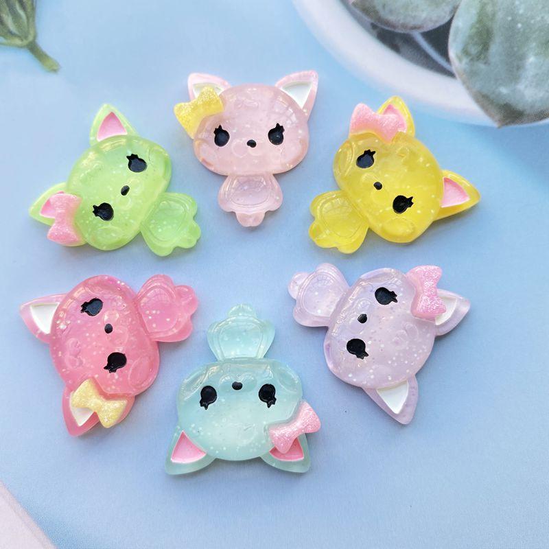 12Pcs Resin Mixed Bling Cartoon Cat Decoration Crafts Flatback Embellishments For Scrapbooking Beads Diy Accessories