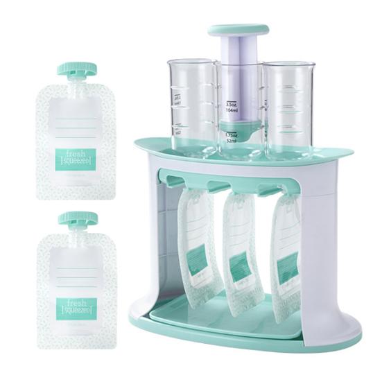 Yousheng Homemade Babies Food Squeeze Station with Reusable Bags Dishwasher Safe BPA-Free Toddlers Puree Food Maker Pouch Filling Station