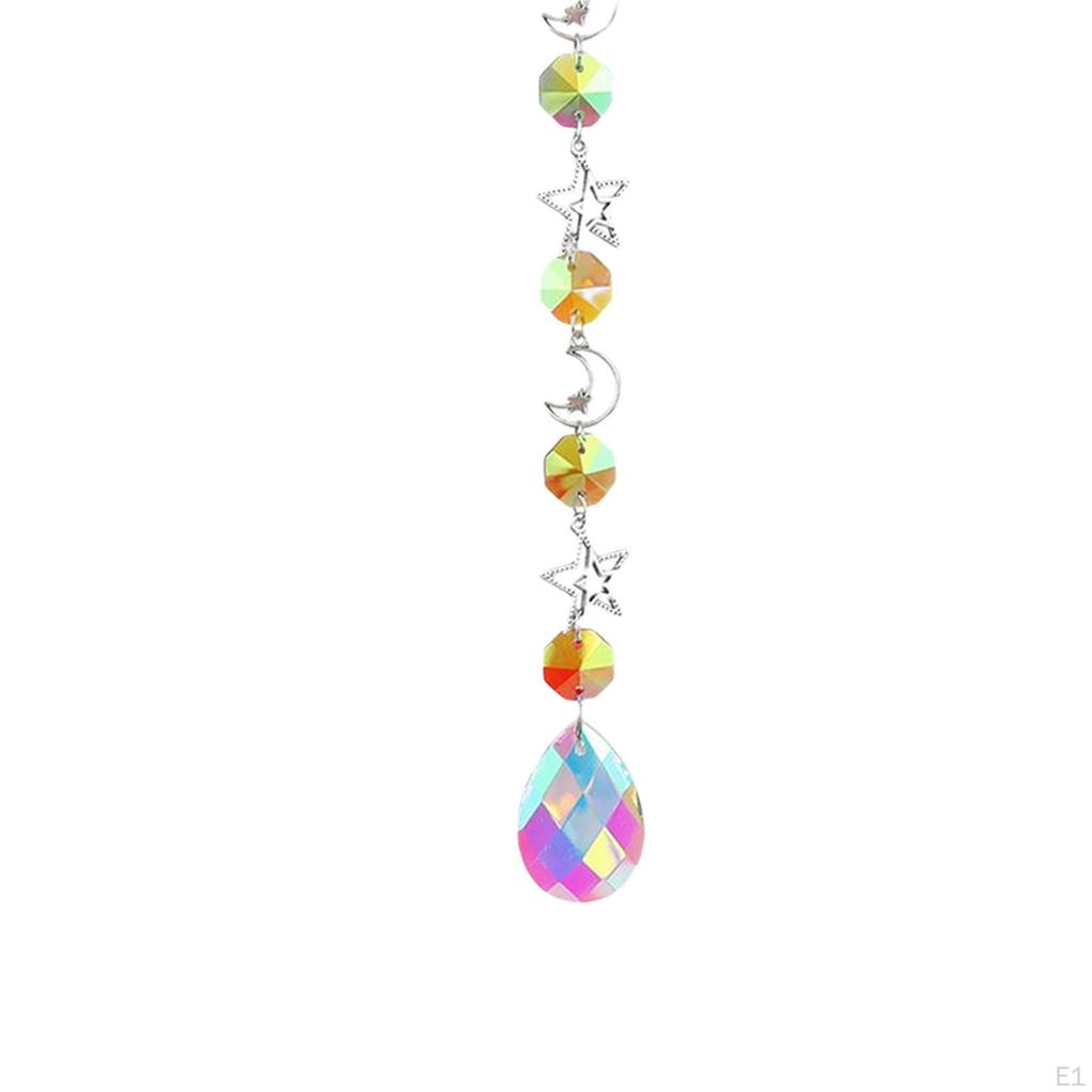 Crystal Hanging Prisms Pendant with Chain Home Decoration Premium Materials Versatile Use up