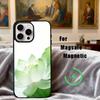 E-Emerald W-White Lotus Phone Case For iPhone17,16,15,14,13,12,11 Plus,Pro Max Magnetic For Magsafe Wireless Charging