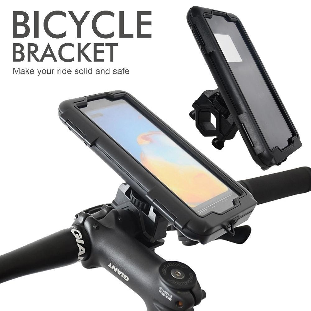 Bicycle Phone Holder Waterproof Mobile Phone Stand Used for Motorcycle Adjustable Mountain Camping Bicycle Stand Manual clip чёрный