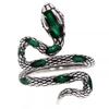 S925 Sterling Silver Snake Coiled Adjustable Ring - Women's Retro Cold Style Trendy Accessory