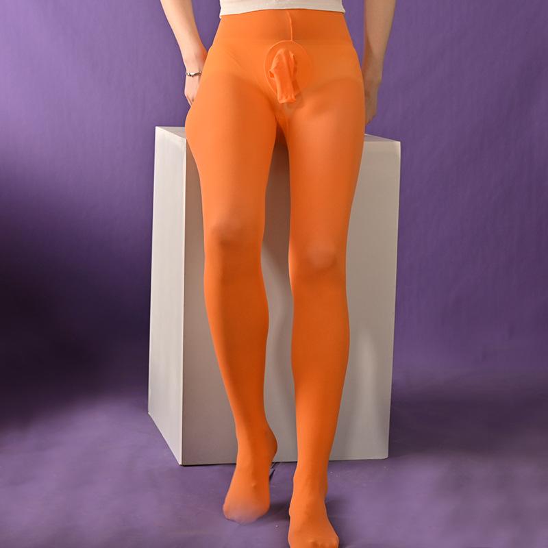 Men'S Pantyhose Spring Autumn Velvet Set Thickened Warm Stockings See-Through Underwear Leggings U Convex Pouch Stockings