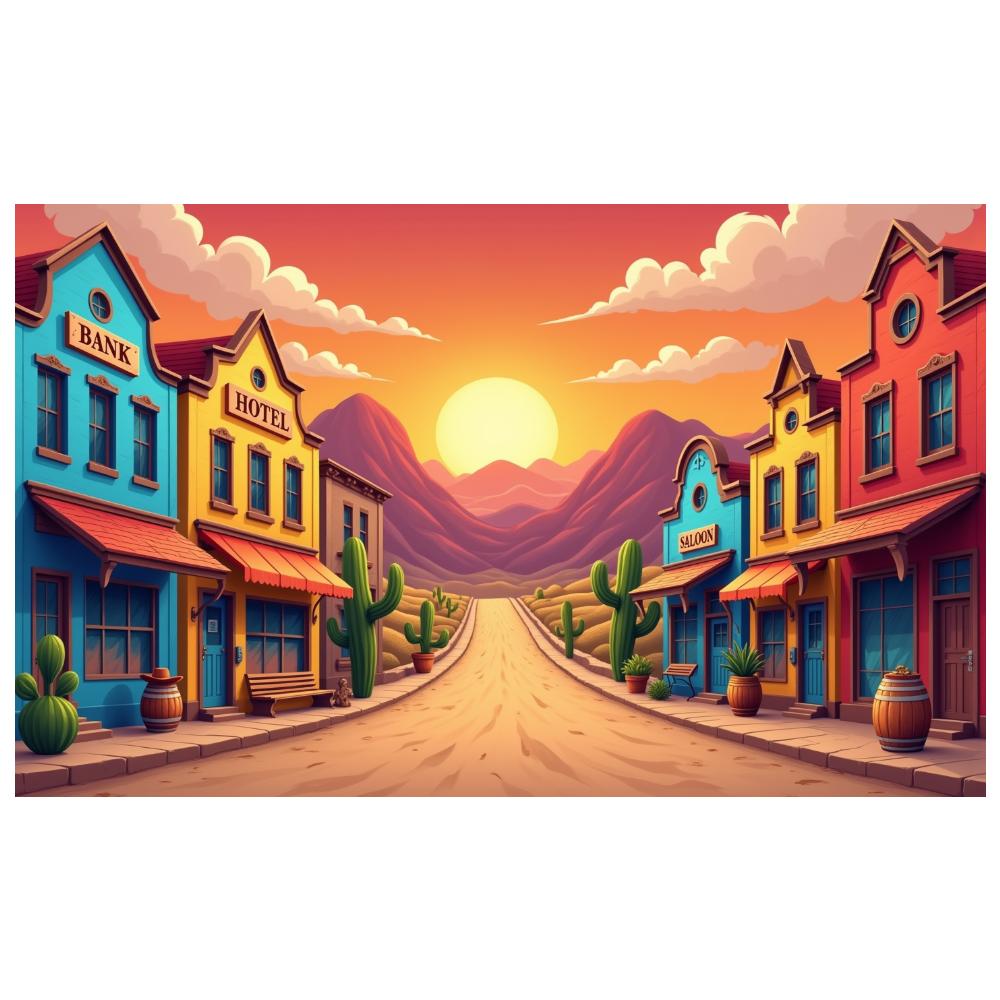 Western Scene Decoration Desert Scene Desert Scene Banner Sunset Background Colorful Sunset Outdoor Banner For Wall Decoration