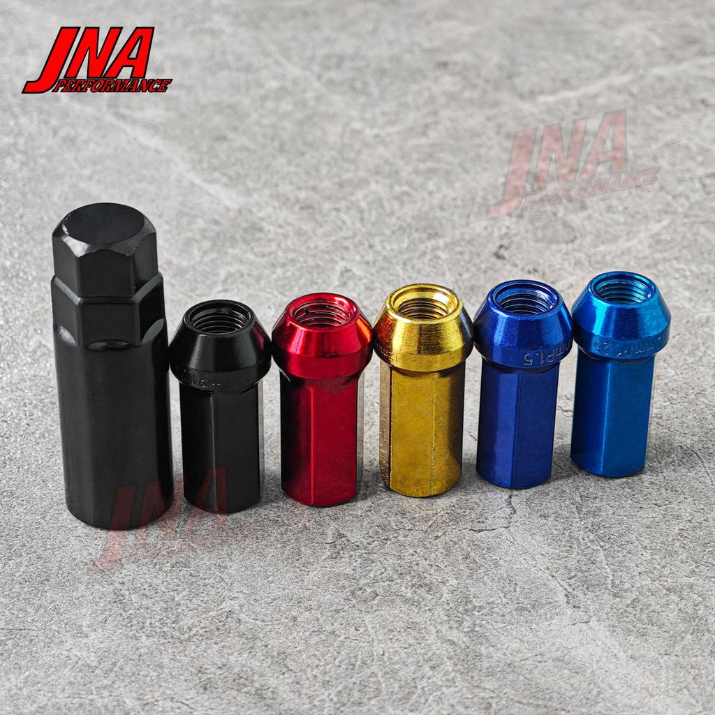20 Adet Satış Sonrası Araç Hırsızlık Önleyici Jant Kilit Somunları Uzunluk 45MM Uzunluk M12*1.5/1.25 Bijon Somunları Kırmızı Siyah Mavi