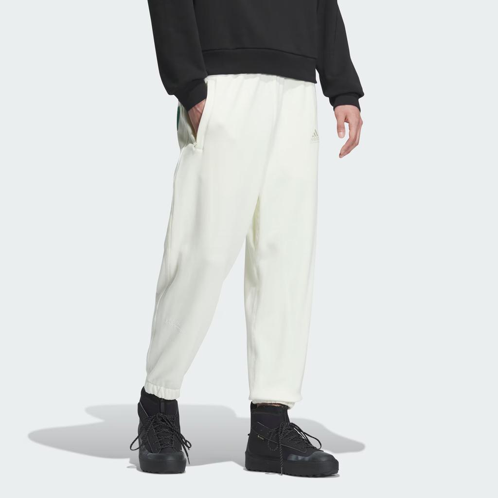 Adidas Heavy French Terry Pants Solid Color Logo Jogger Knit Sports Pants Men Bottoms Off-White IT3950