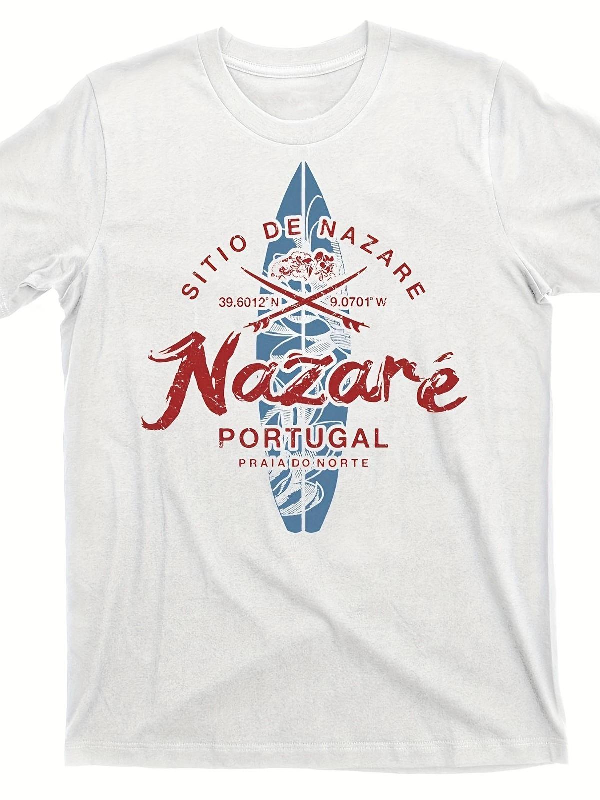 

Lisbon Portugal Retro Surf Graphic Beach Surfing T-Shirt Men s Cotton Tee Women Summer Oversize Novelty Streetwear Casual Trendy S разноцветный