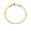 Unisex Stainless Steel Snake Bone Chain Bracelet - Gold Flat Design