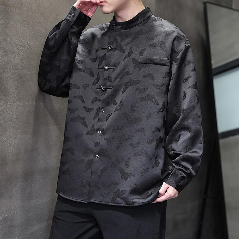Lässige Jacke Herren Lässige Einfarbige Stehkragenjacke Herrenjacke Chinesischer Stil Jacke