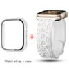 Glass+Case+Strap for Apple Watch Band 45mm 44mm 41mm 40mm Engraved Leopard belt for Apple IWatch Series 10 8 7 6 SE 5 46mm 42mm