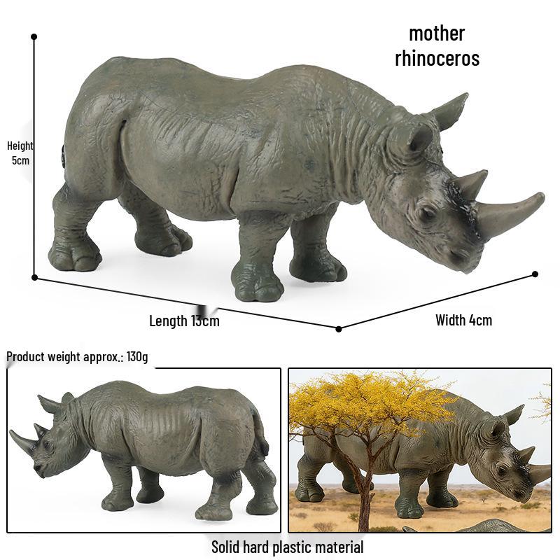 Children's Cognitive Animal Model Toy: Yellow Cow, Buffalo, Rhinoceros, Zebu, Bison, Bull Figurine.
