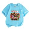 Kids Boys Girls Crew Neck Short Sleeve T Shirt, 100% Cotton Casual Tee with Colorful Game Themed Character Group Print for Children Daily Wear