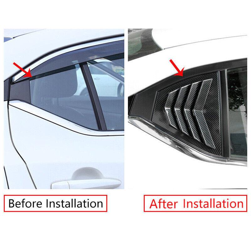For Nissan Sentra / Sylphy    Car Rear Louver Window Side Shutter Cover Trim Sticker Vent Scoop ABS Carbon Fiber