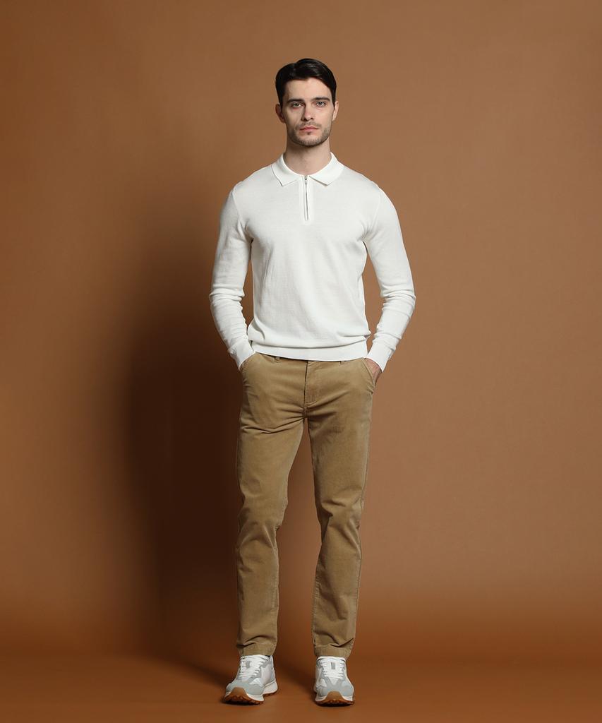 PANICALE White Half-Zip Polo Knit (Type A)