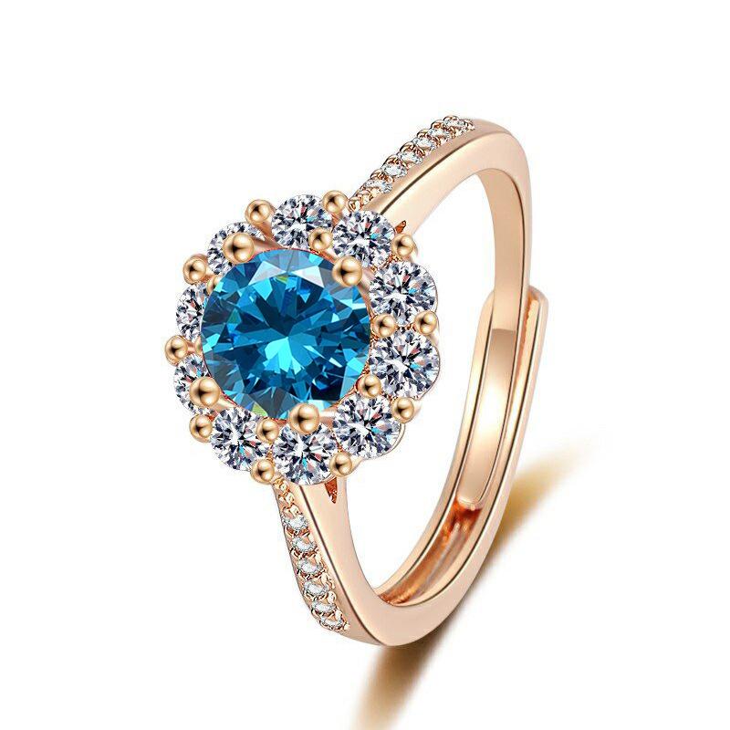 2026 Bright Galaxy Champagne Gold Ring Earrings Necklace Bracelet Jewelry Four-piece Set