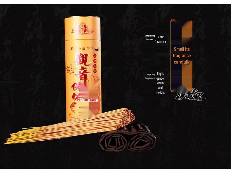Sandalwood Smoke-Free Incense for Buddha Worship & Offering: Guanyin Bodhisattva, Guan Gong, and Gold Incense Rolls.