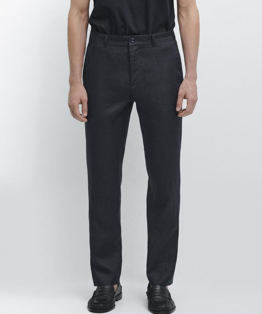 Masimodutti Tapered Fit Linen Pants