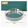 Metall Spiegel Transparent Glas Tablett Rund Kosmetik Aufbewahrungsbox Speisekammer Schreibtisch Finishing Hochzeitsdekoration Party