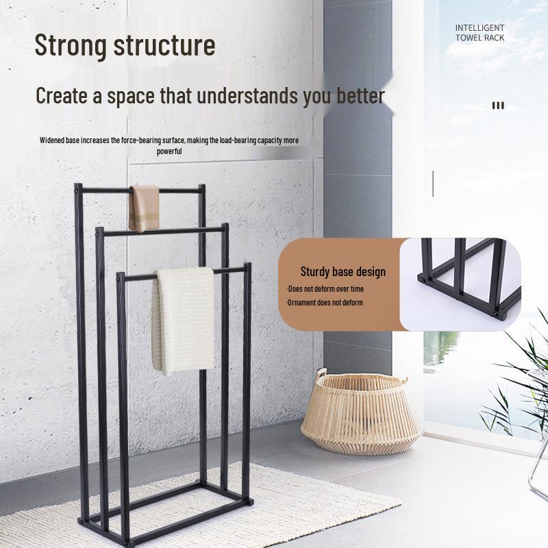Three-Layer Freestanding Towel Rack: Punch-Free, Multi-Functional Storage for Bathroom