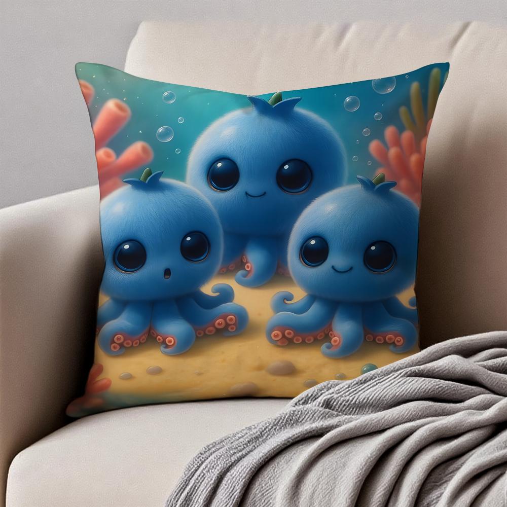 

Funny italian brainrot create animals Cushion Cover Pillowcase Antidustmite Invisible Zipper Short Plush Sofa Cushion 30X30cm