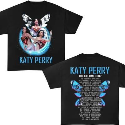 Katy Perry The Lifetimes Tour 2025 Album Unisex Baumwoll-T-Shirt S5XL Unisex T-Shirt