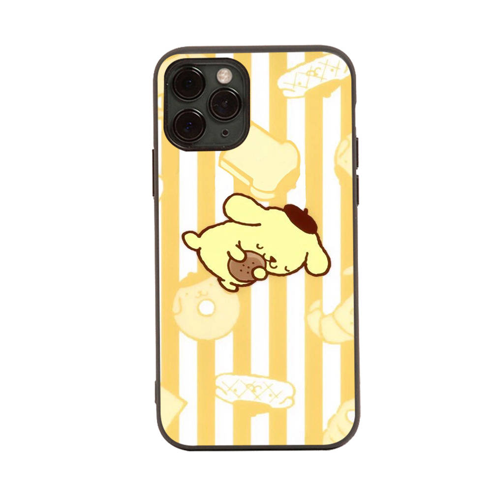 HK28 PomPom Purin Black Sofe Case for iPhone 16 15 Plus 14 13 Pro 8 SE XR XS Max P30 Nova 5T Y5P Y6 Y7 Y8P Y9 Realme C30 C33 C31 VIVO Y36 V27
