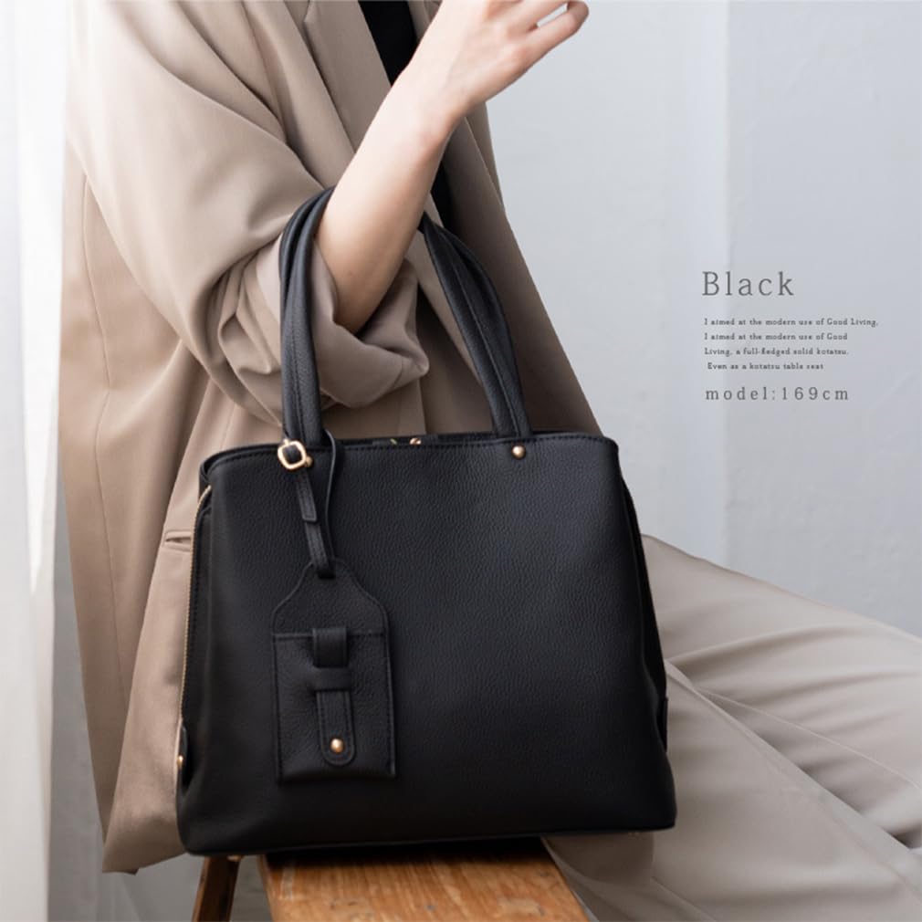 Vita Felice Dámská čtvercová kabelka z pravé hovězí kůže [VITAFELICE] 2-way vinb-l16045 (Černá)