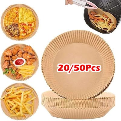 20/50Pcs Non-Stick Air Fryer Paper Disposable Frying Paper Baking Liner  for Steamer Muffin Cupcake