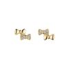 Mini Bow S925 Sterling Silver Zircon Stud Earrings