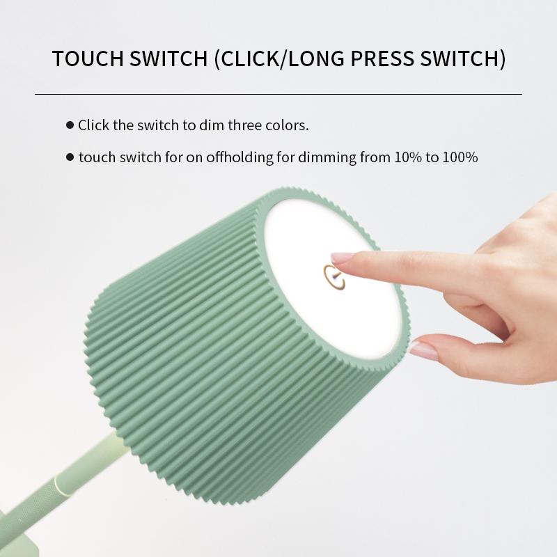 New Rechargeable LED Table Lamp Touch Switch 3 Levels Dimmable Desk Lights Bar Club Dinner Creative Decorative Ambient Lighting