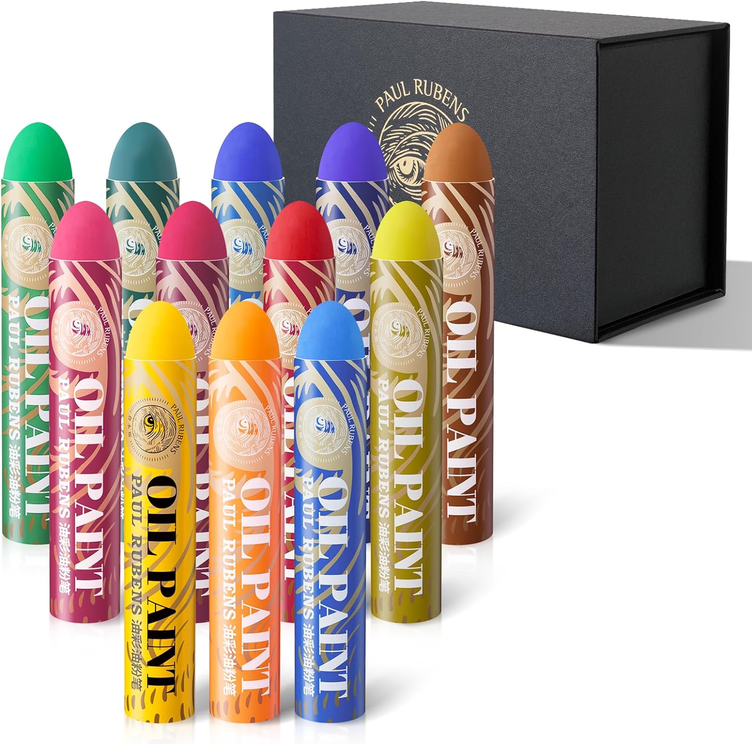 Paul Rubens HaiYa Oliepastels, 12 Kleuren Super Jumbo Artistieke Zachte Oliepastels, Oliepastel Kleurpotloden Kunstbenodigdheden voor Tekenen