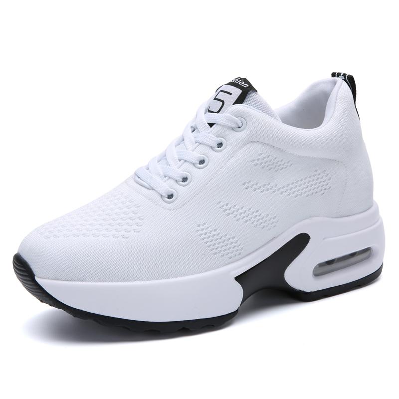 Autumn and winter breathable thick-soled casual inner height-increasing shoes lightweight soft-soled sports shoes cotton shoes