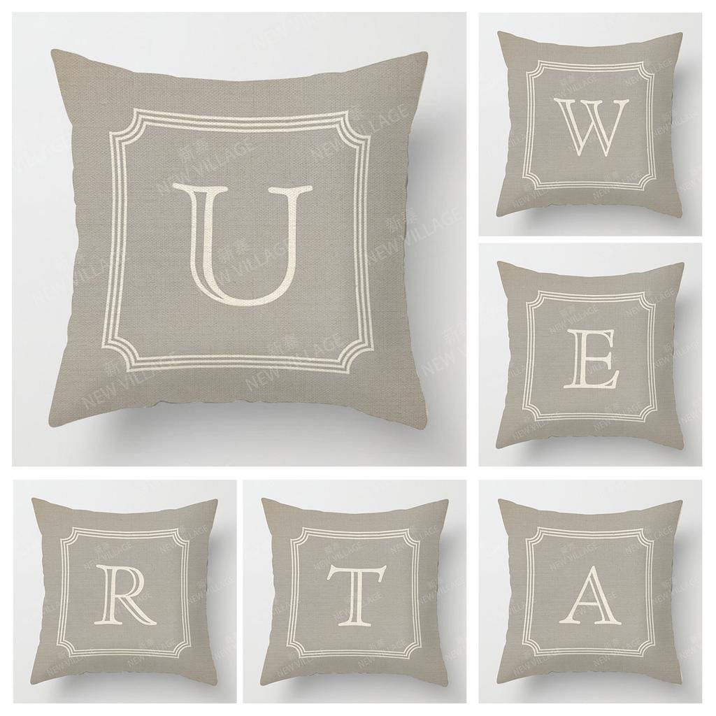 Home Living Room Fashion Grey Letter Decoration Cushion Covers Linen Throw Pillow Covers45*45 Pillowcase 40x40cm 50x50 45x45