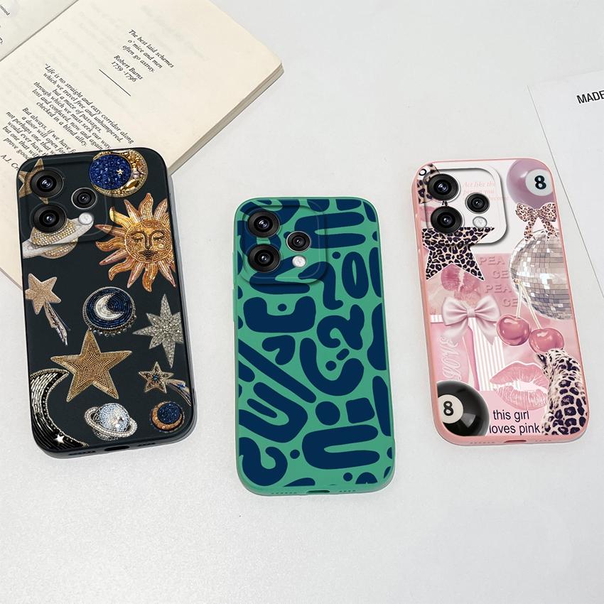 For Oppo Reno 15 14 13 12 11 Pro 15F 15C 11F Phone Shell Elegant Flowers Soft Liquid Silicone Lightweight Case for OPPO Reno Shockproof Durable Bumper