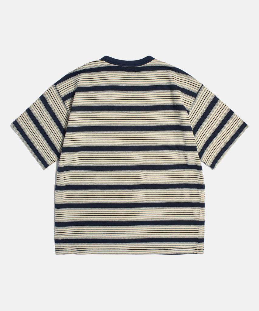 ESPIONAGE Vintage Border Pocket Tee Navy