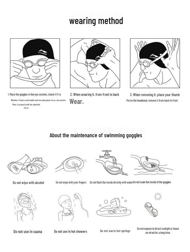 Unisex Silicone Waterproof HD Swim Goggles Set for Competitive Swimming