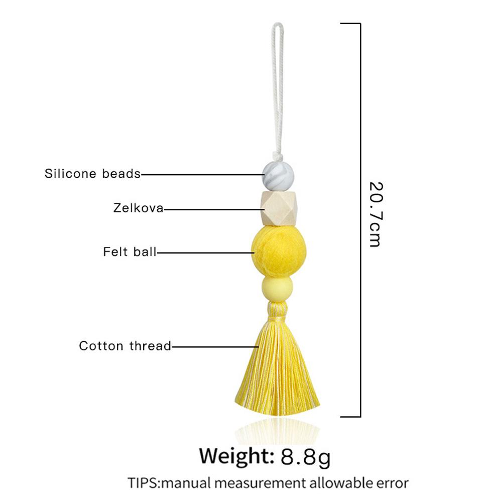 1PC Natural Wood Beads Tassel Ornaments Car Hanging Drop Door Handle Closet Wall Decorations Hanging Pendant Home Decorations